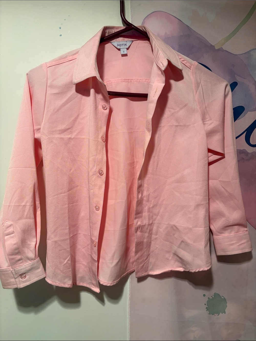 Pink Button-Up girls shirt size 6
